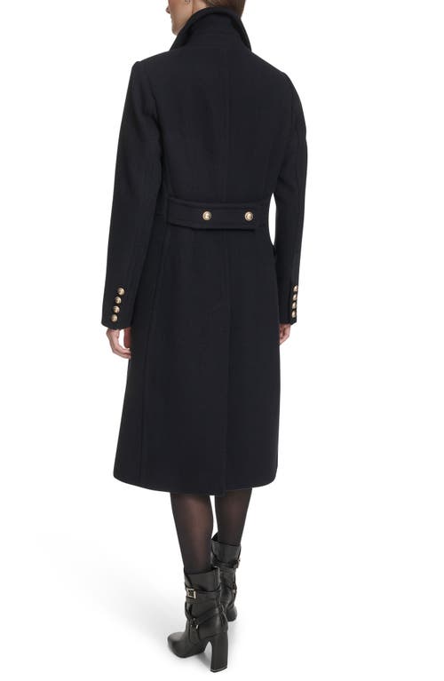 Kenneth Cole New York Wool Blend Double Breasted Coat In Blue