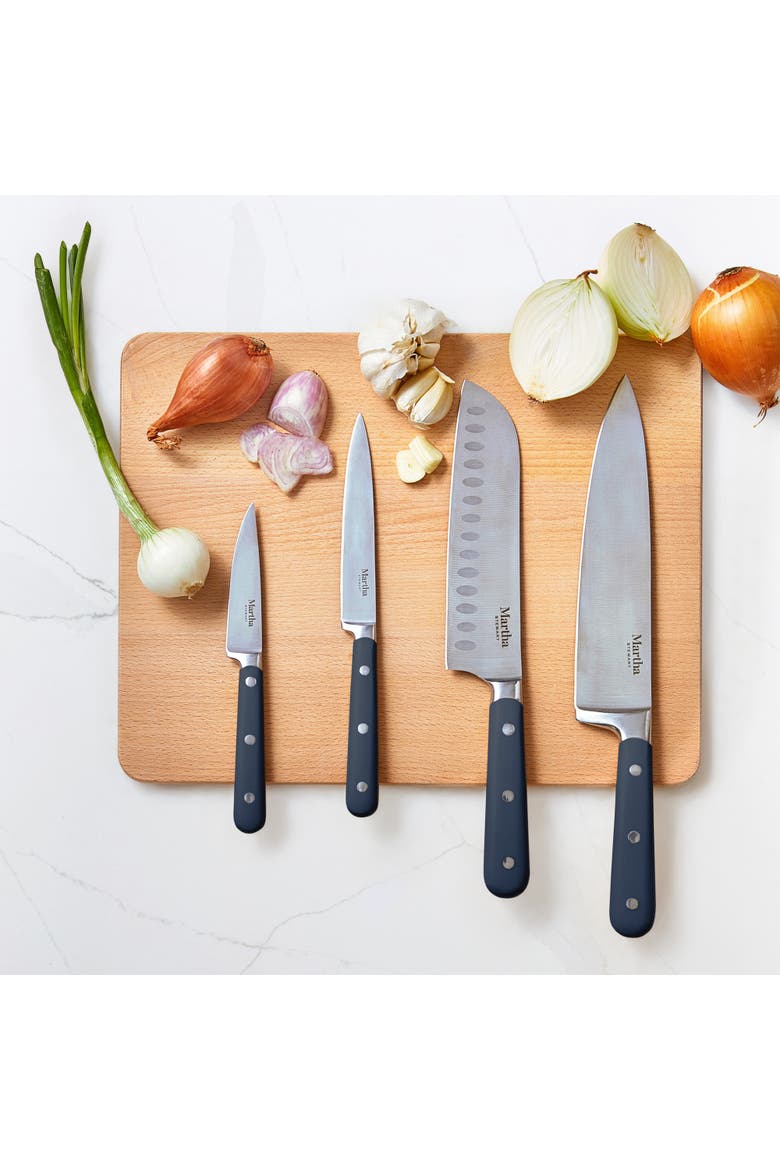 Eastwalk Forged Stainless Steel Knife Block Set with Acacia Wood Block, Alternate, color, Navy