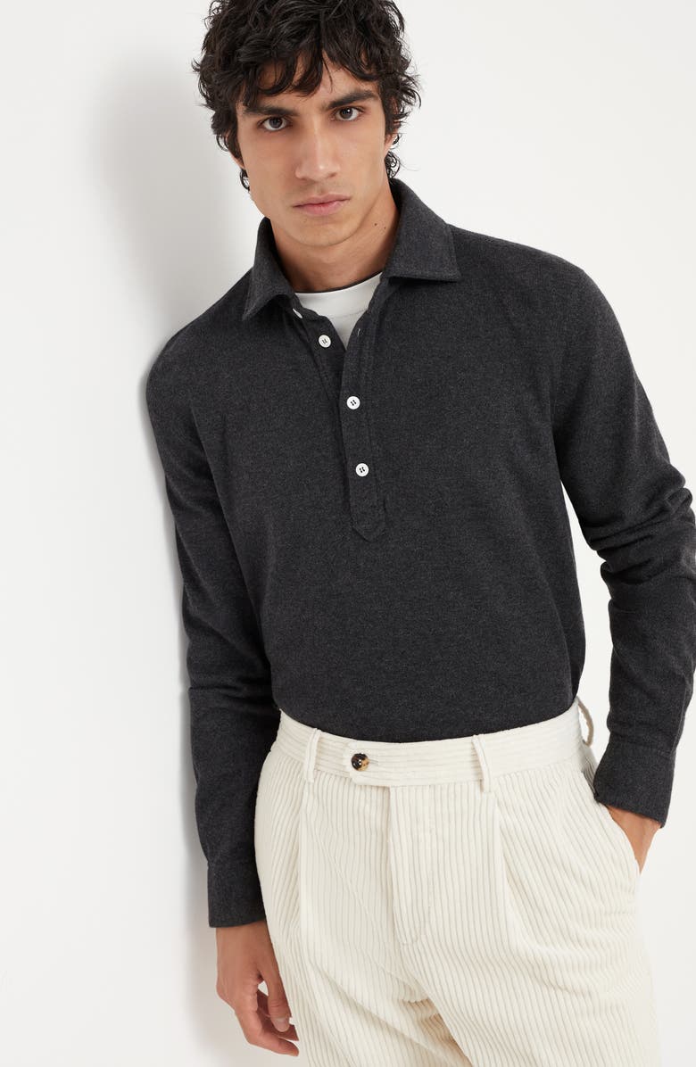 Brunello Cucinelli Cashmere knit polo, Alternate, color, 