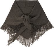 Rebecca Minkoff Knitted Triangle Scarf Wrap with Fringe