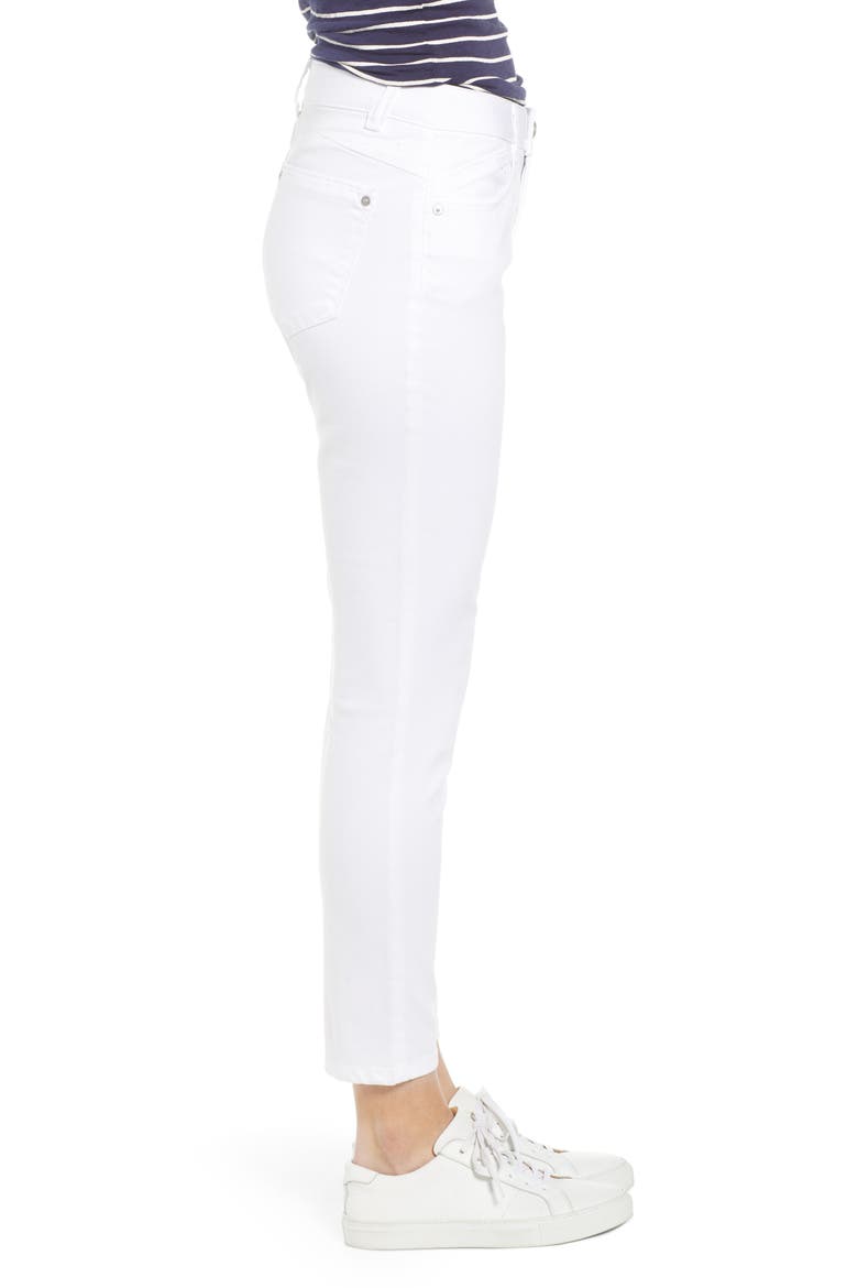 'Ab'Solution High Waist Ankle Skimmer Jeans, Alternate, color, OPTIC WHITE
