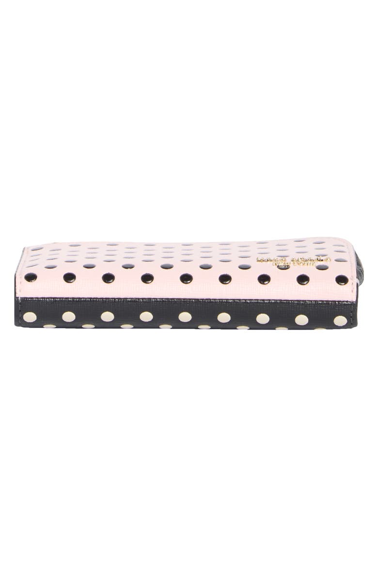 devin breezy dot embossed saffiano leather wallet, Alternate, color, BLACK MULTI