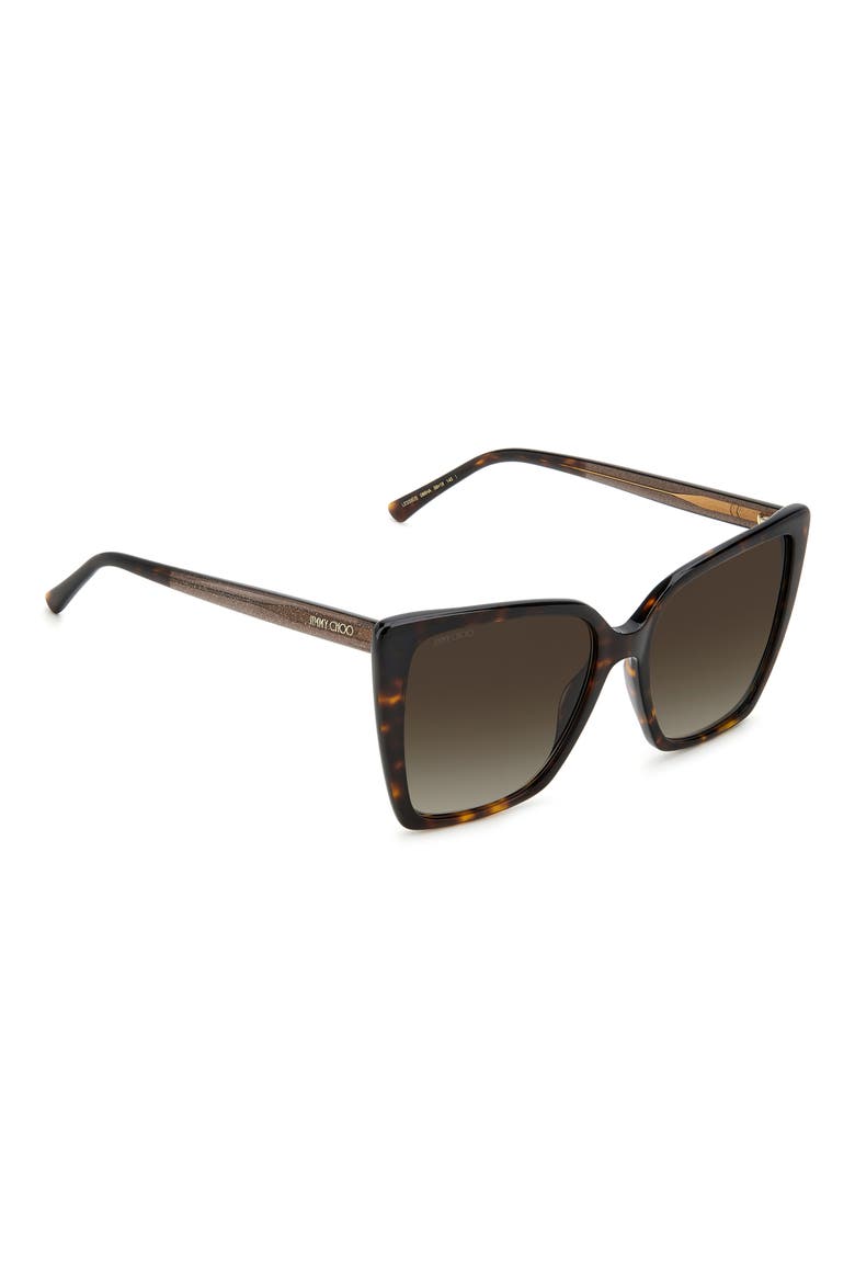 Lessie 56mm Gradient Cat Eye Sunglasses, Alternate, color, HAVANA / BROWN GRADIENT
