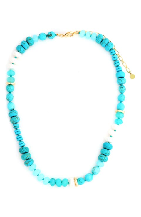 Turquoise Stone Strand Necklace