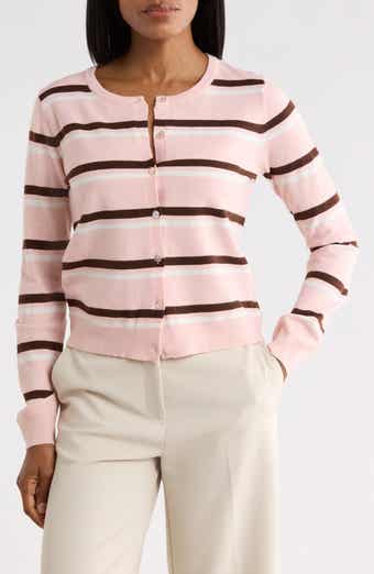 Buttoned Striped Cardigan