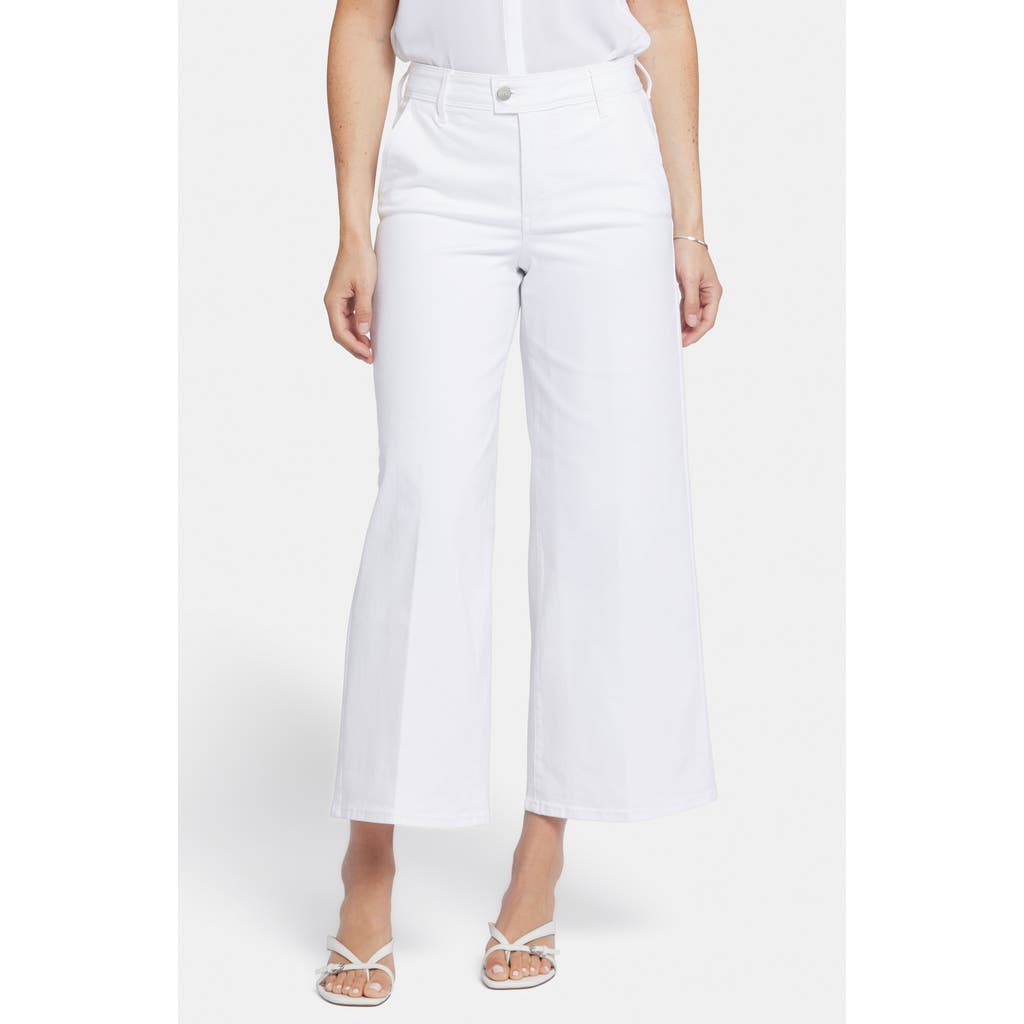 Nydj Mona High Rise Wide Leg Trouser Ankle Jeans In Boardwalk In White