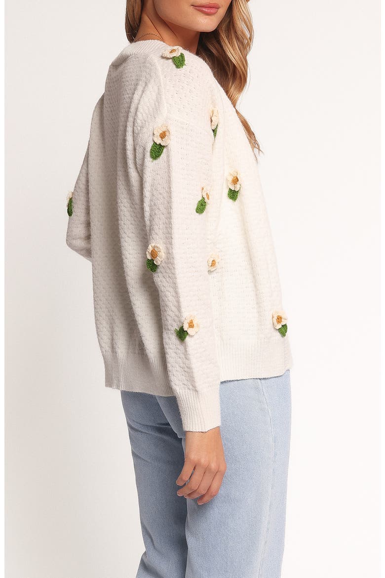 Jazzie Floral Cardigan, Alternate, color, WHITE