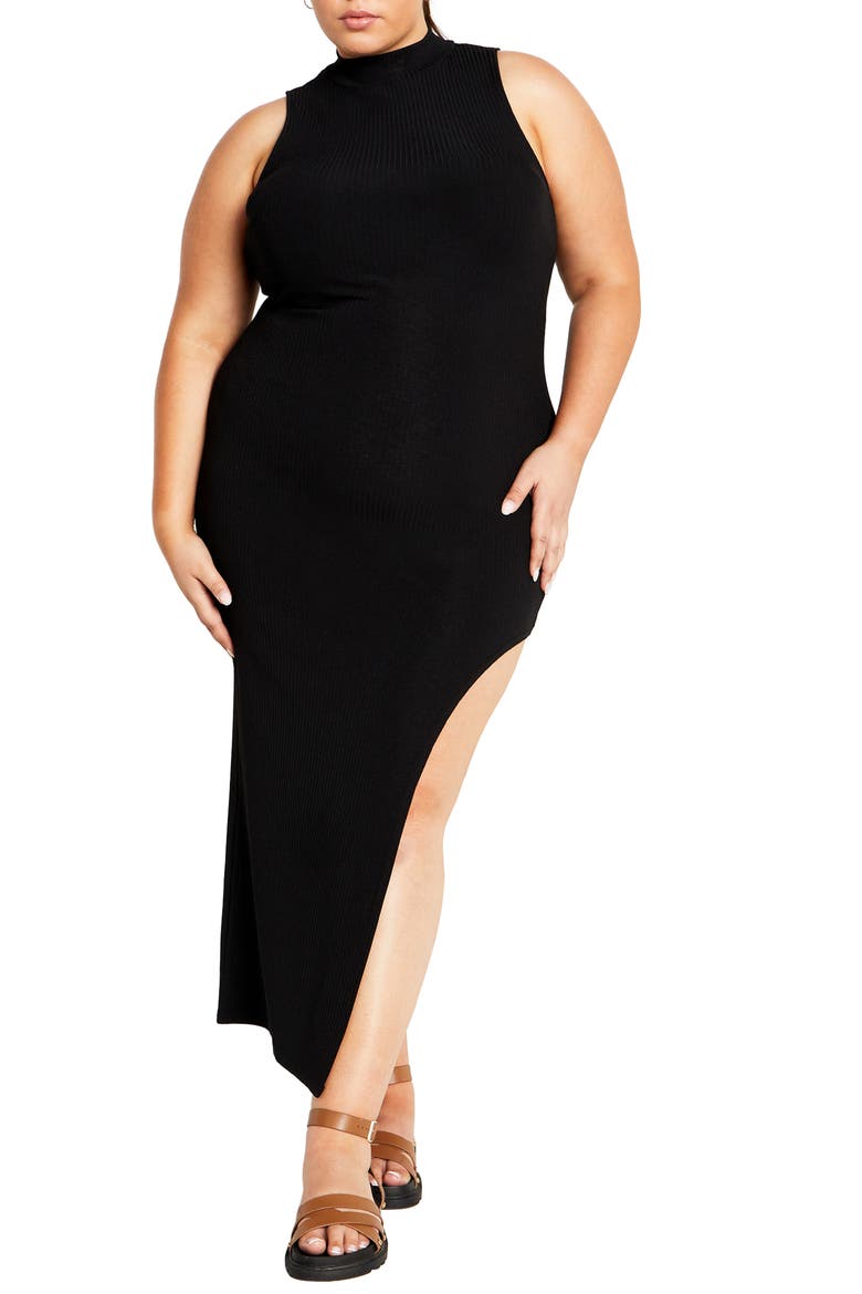 Celine Athena Sleeveless Rib Body-Con Dress, Main, color, BLACK