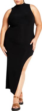 City Chic Celine Athena Sleeveless Rib Body-Con Dress