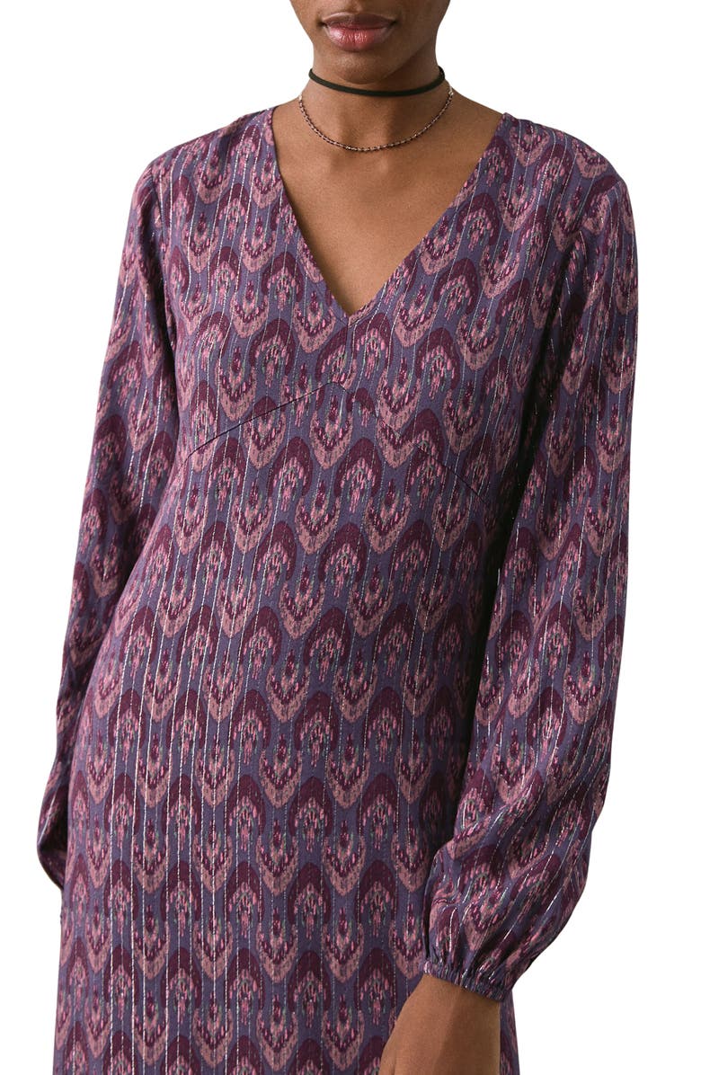 MANGO TEEN Print Long Sleeve Maxi Dress, Alternate, color, Purple