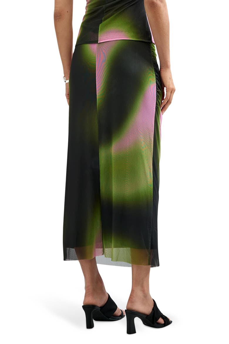 Tie Dye Mesh Pencil Skirt, Alternate, color, BLACK