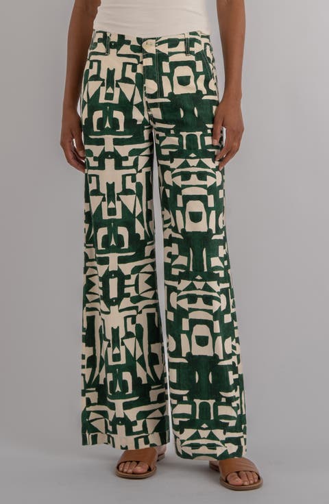 Meg Print High Waist Wide Leg Pants