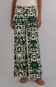 KUT from the Kloth Meg Print High Waist Wide Leg Pants