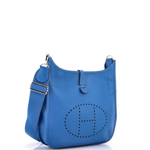 Pre-owned Hermes Hermes Evelyne Bag Gen Iii Epsom Pm In Blue