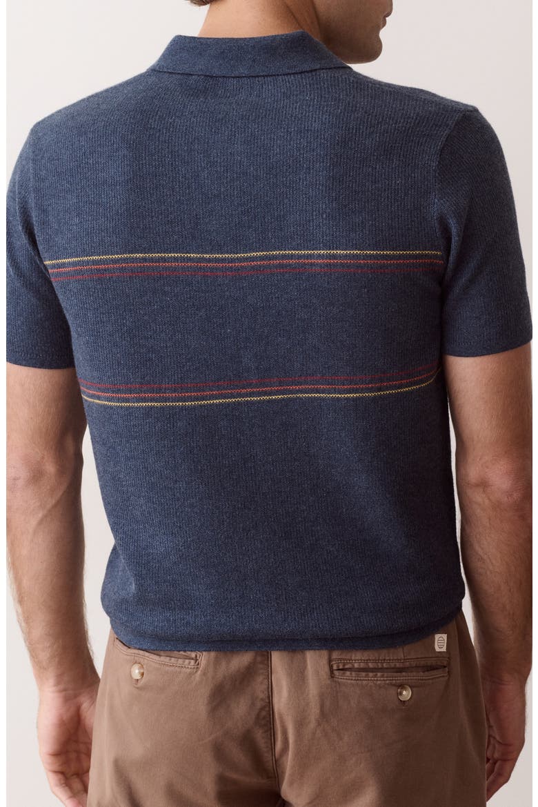 Liam Striped Sweater Polo, Alternate, color, NAVY SUNSET STRIPE
