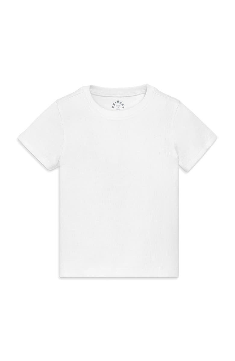 Primary Kids Rib Tee, Main, color, White