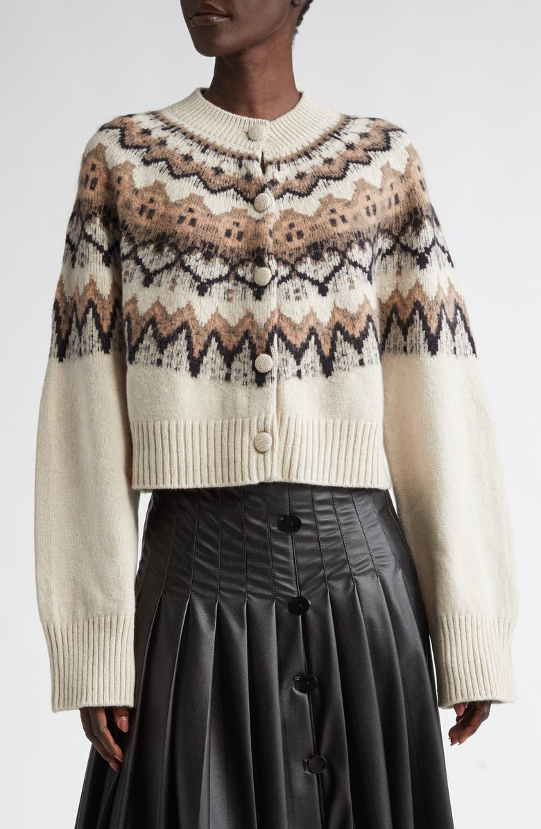 Altuzarra Barnum Wool Blend Fair Isle Cardigan, Main, color, 
