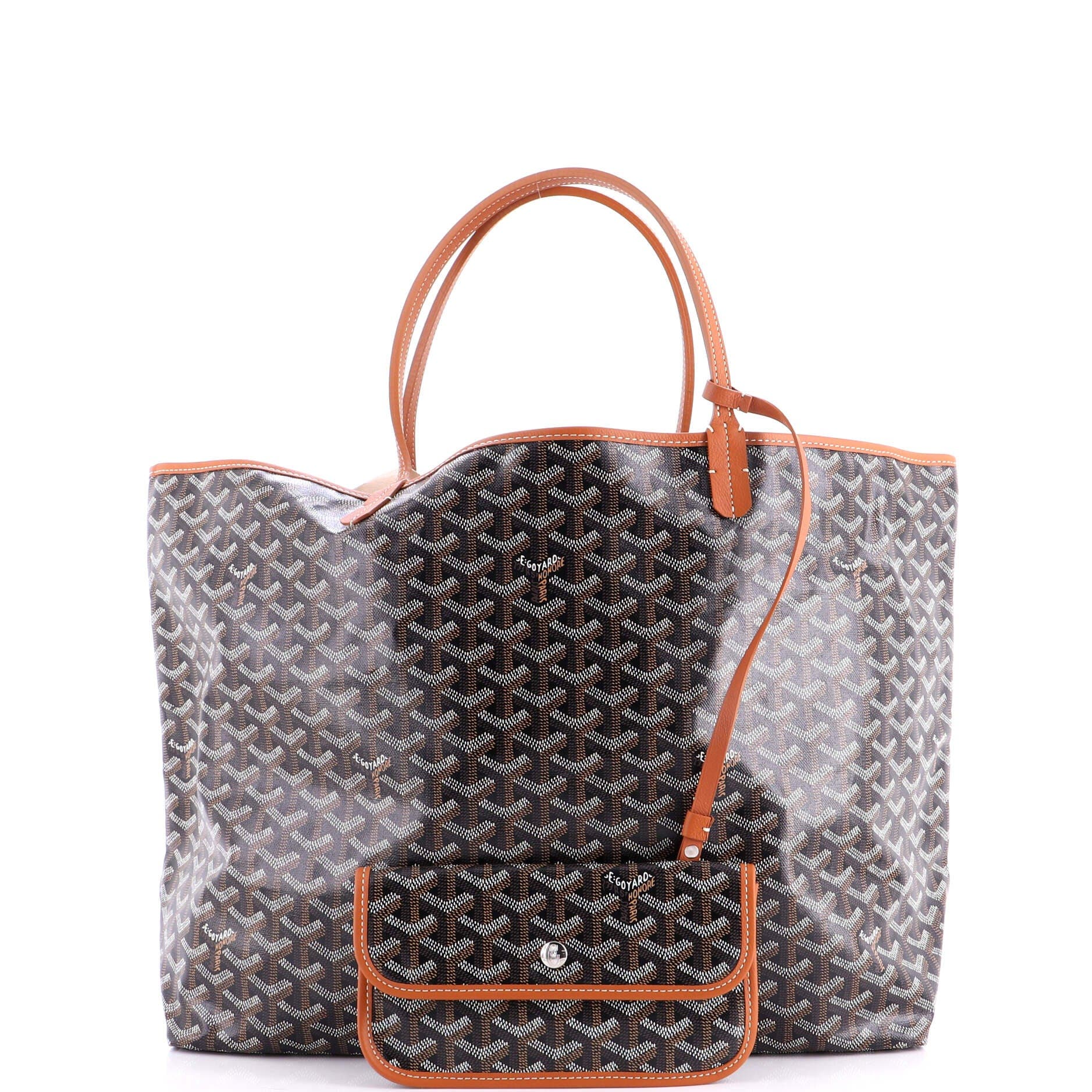Pre-Owned Goyard Saint Louis Tote Coated Canvas GM, Alternate, color, Brown