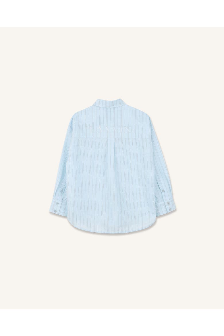 Kids Long-Sleeved Shirt In Cotton, Alternate, color, Blue