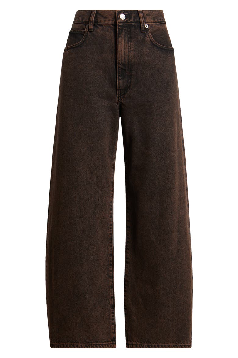 The Bow Crop Barrel Leg Jeans, Alternate, color, MOCHA BROWN