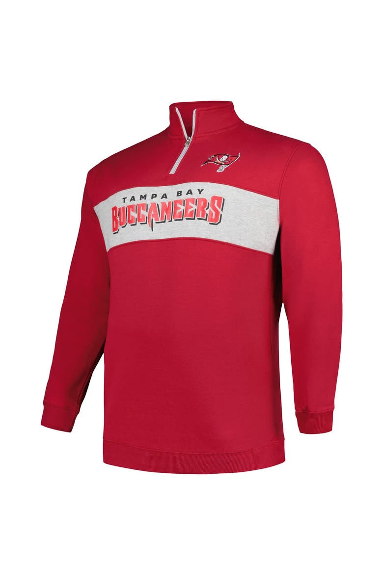 Men's Profile Red Tampa Bay Buccaneers Big & Tall Fleece Quarter-Zip Jacket, Alternate, color, Red