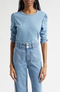 Veronica Beard Waldorf Ruched Sleeve Top