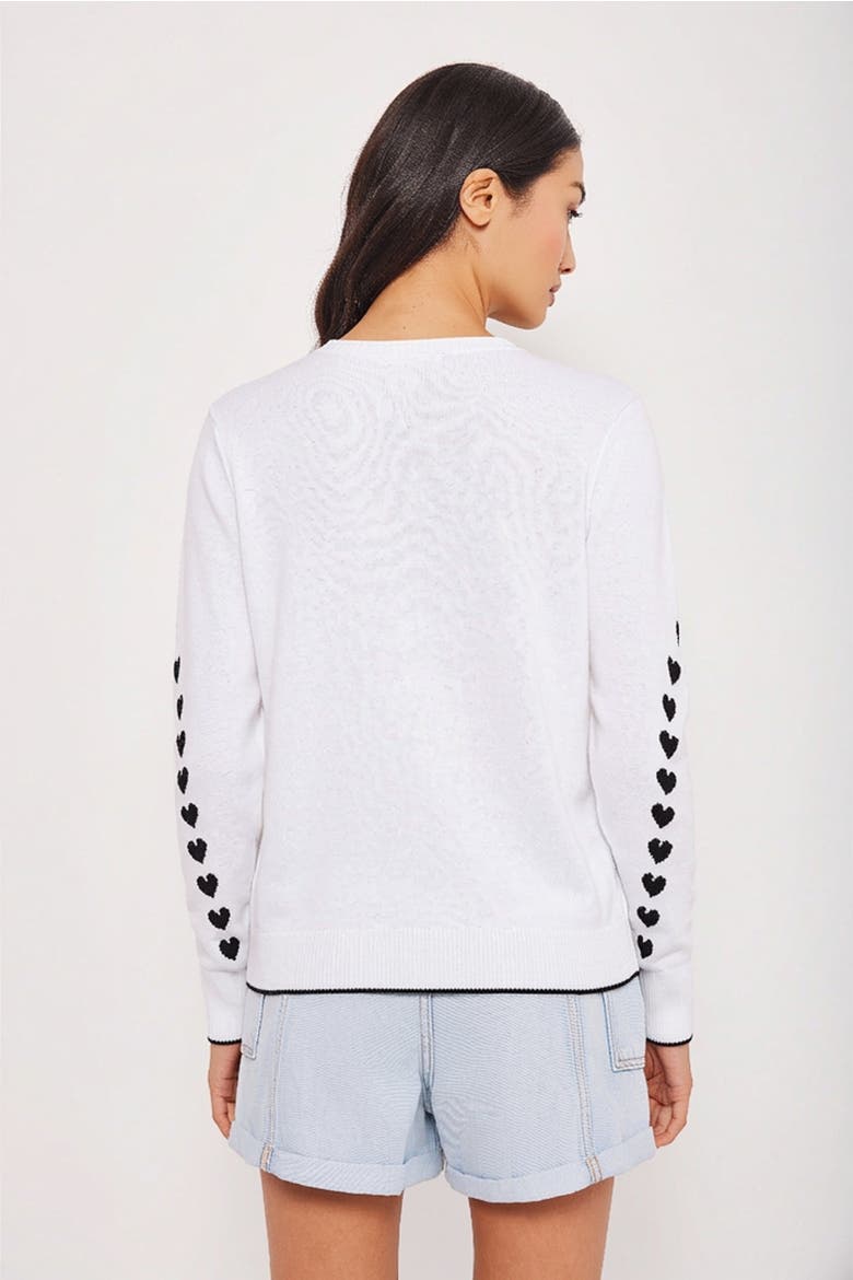 Love Notes Heart Sweater, Alternate, color, White