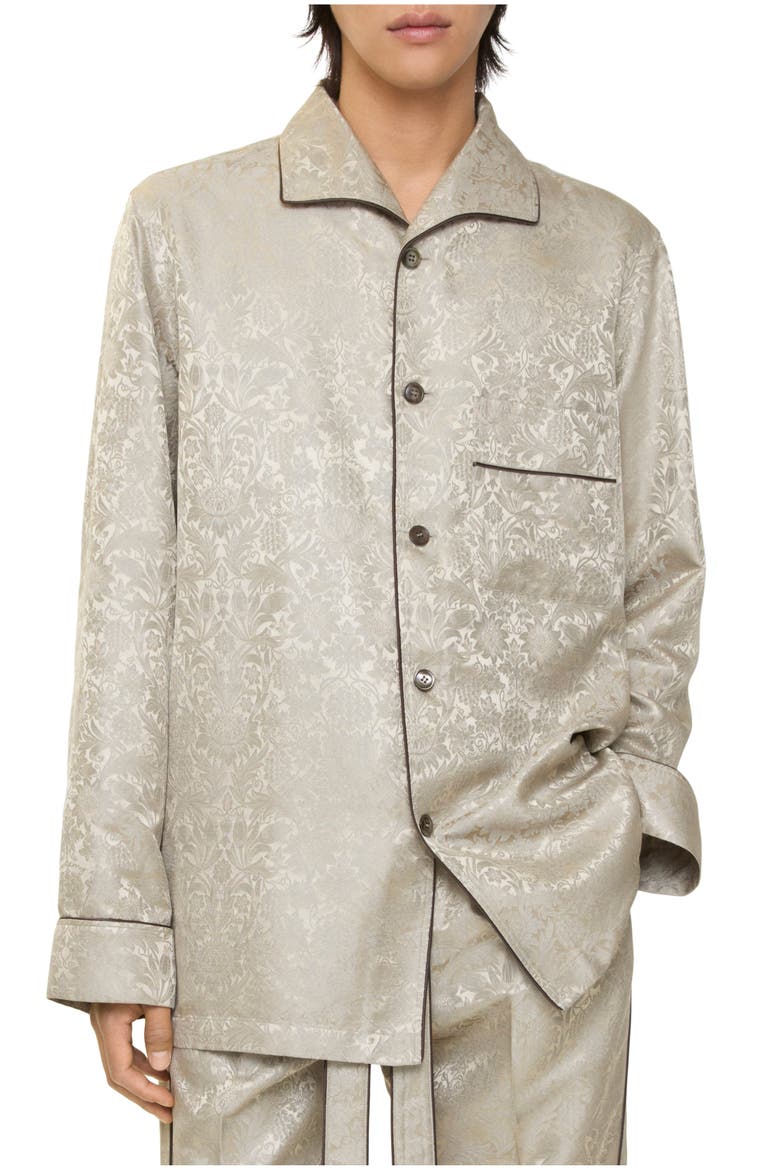 Sunflower Silk Pyjama Shirt, Main, color, Taupe beige