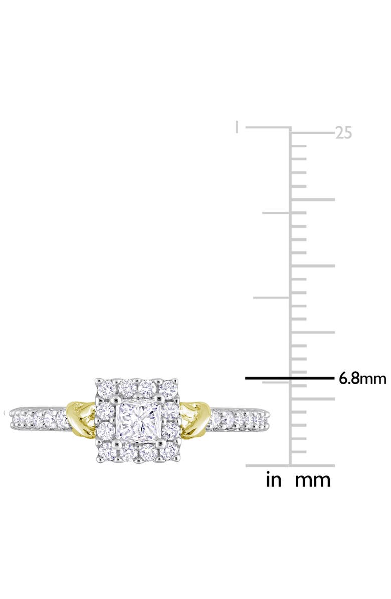 Julianna B. Diamond Princess Halo Ring 14k Gold, Alternate, color, White Gold