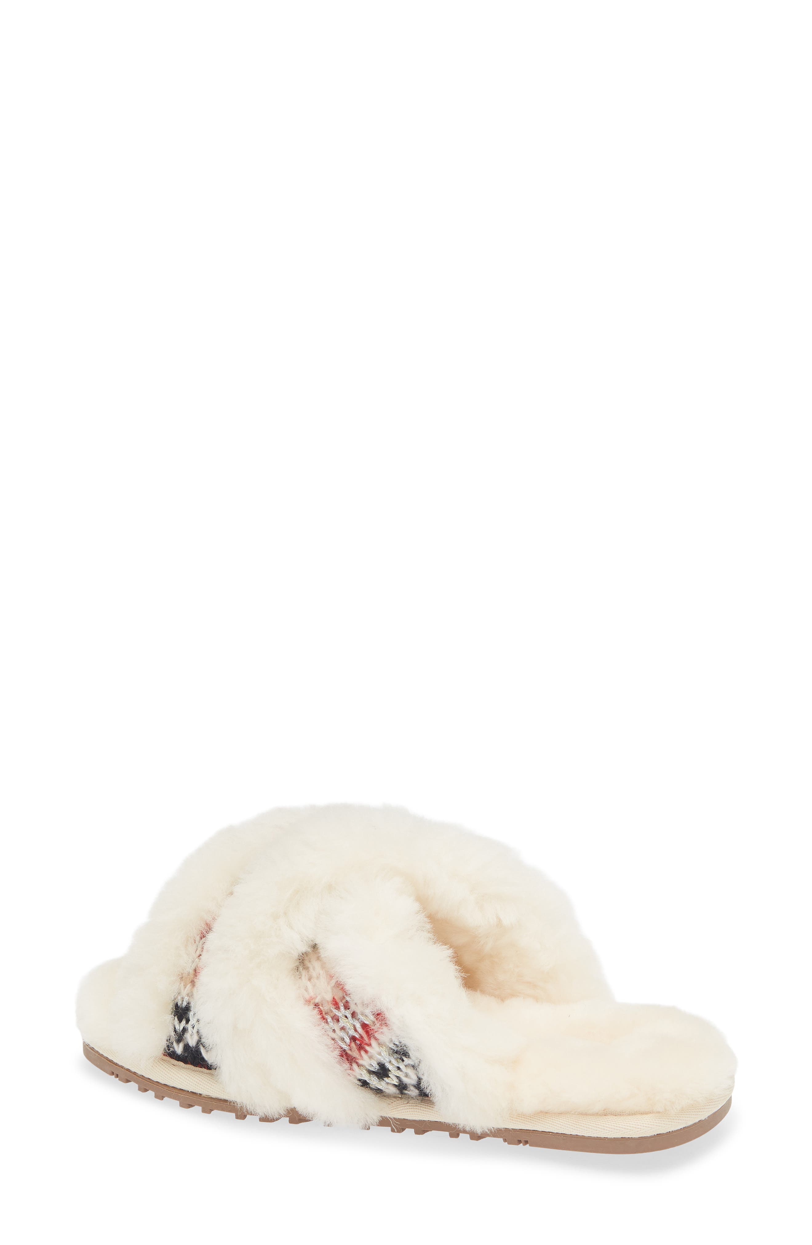 Eden Genuine Shearling Slipper, Alternate, color, CREAM