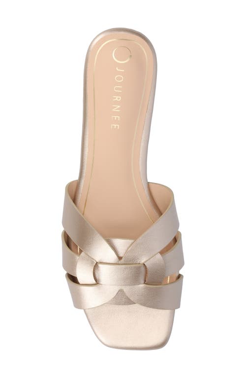 Journee Collection Journee Womens Arrina Wide Width Flat Sandals In Champagne
