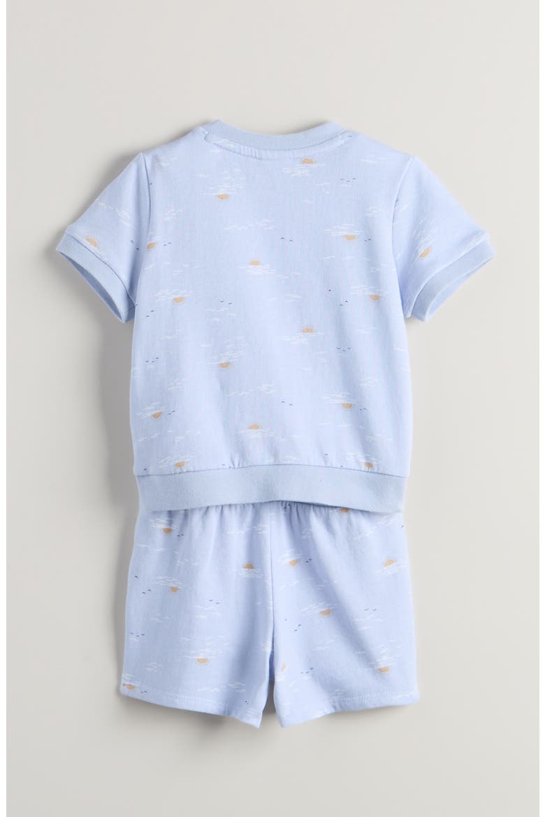 Fun Short Sleeve Cotton Sweatshirt & Sweat Shorts Set, Alternate, color, BLUE XENON SUNSET