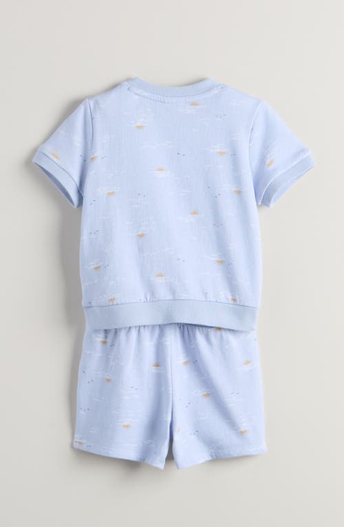 Nordstrom Fun Short Sleeve Cotton Sweatshirt & Sweat Shorts Set In Blue