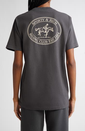 Sporty&Rich｜ (Riding Club T-Shirt - Chocolate (TO043612 Sporty & Rich - Riding Club T-Shirt in Chocolate – Stoy