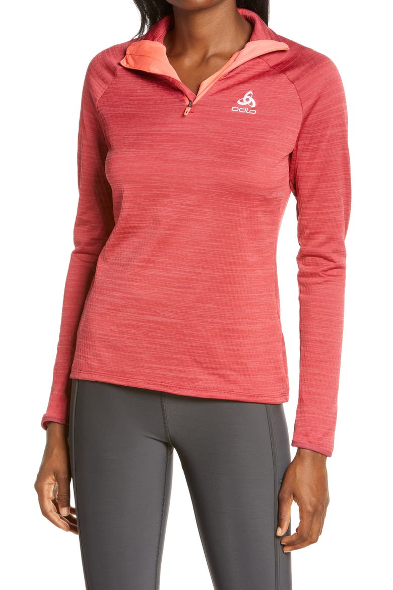 Run Easy Half-Zip Mid-Layer Top, Main, color, DEEP CLARET MELANGE
