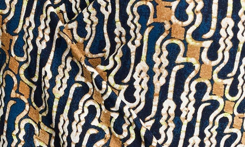 Nic + Zoe Nic+zoe Vintage Batik Draped Long Sleeve Top In Neutral Multi