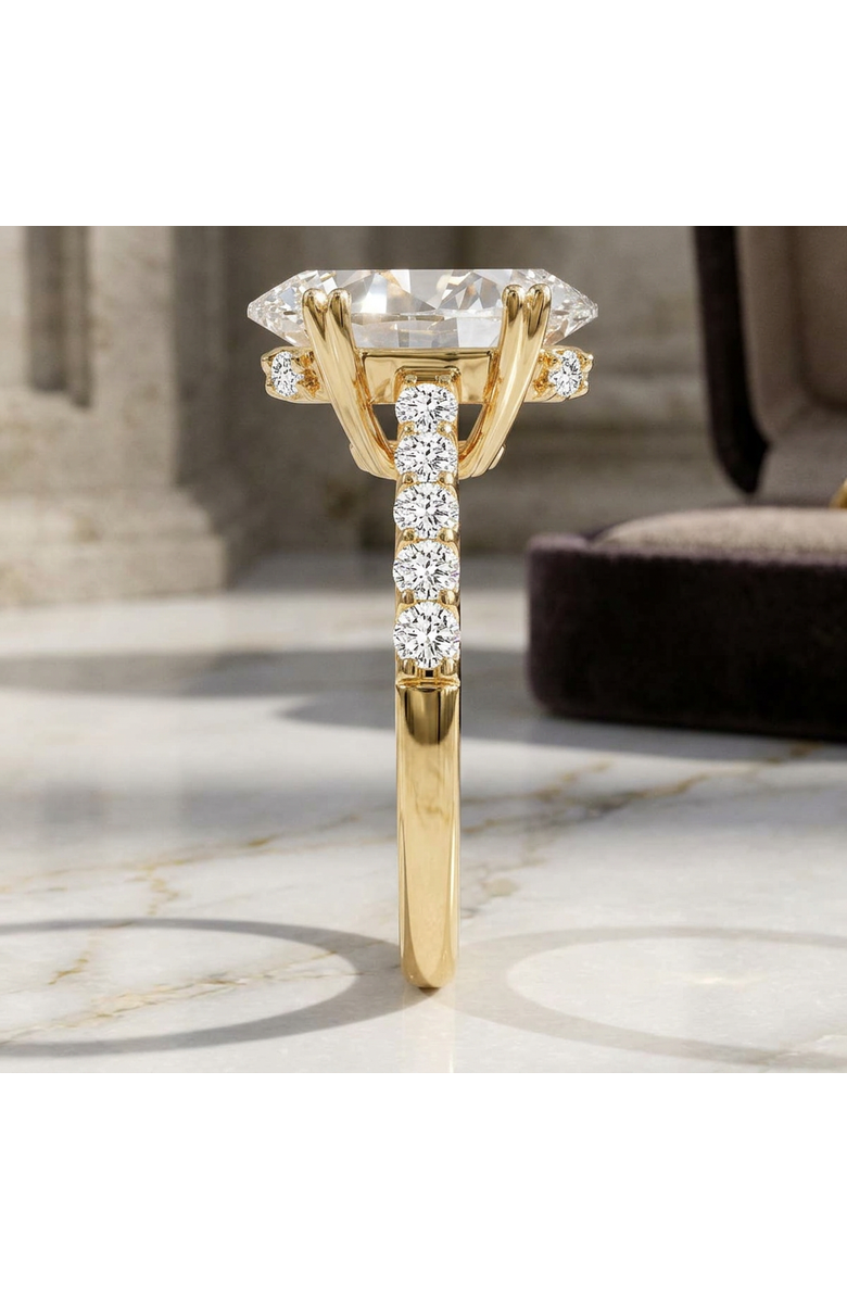 LuvMyJewelry Isidora 3.5 Cts 14K Yellow Gold Oval Lab Grown Diamond Hidden Halo Engagement Ring, Alternate, color, 14K Yellow Gold