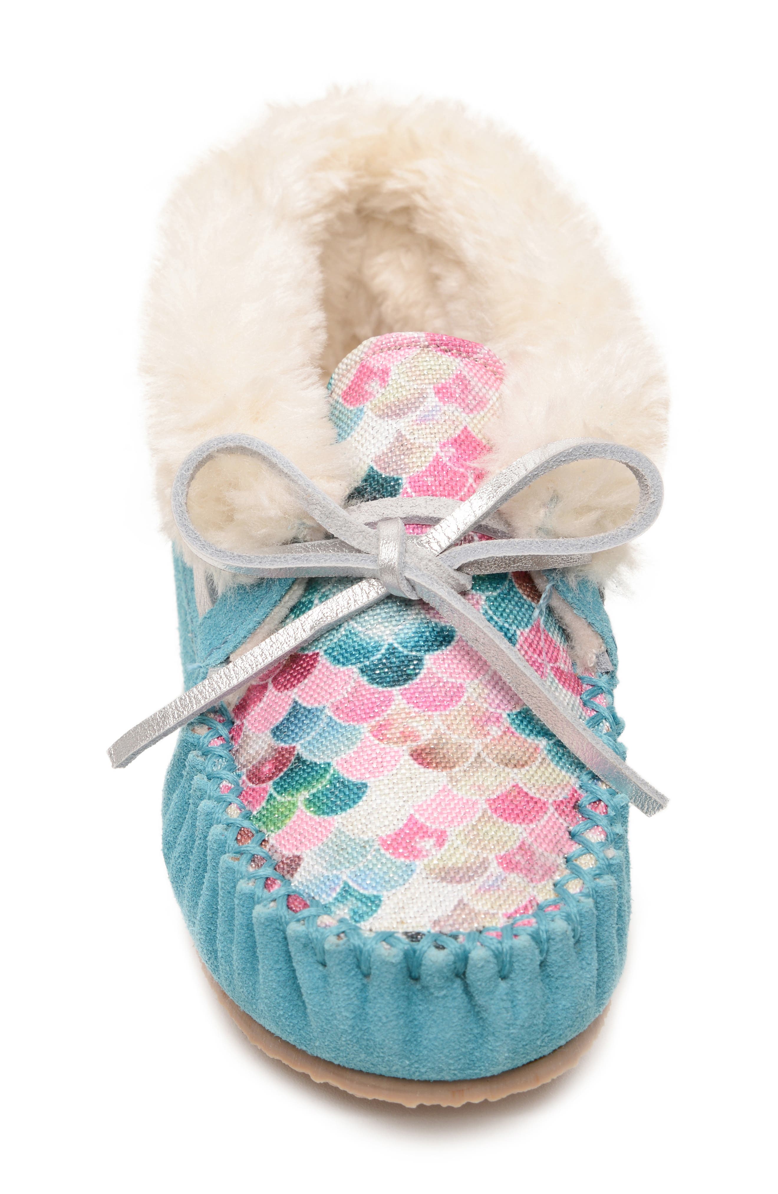 Minnetonka Kids' Charley Slipper, Alternate, color, Mermaid Turquoise