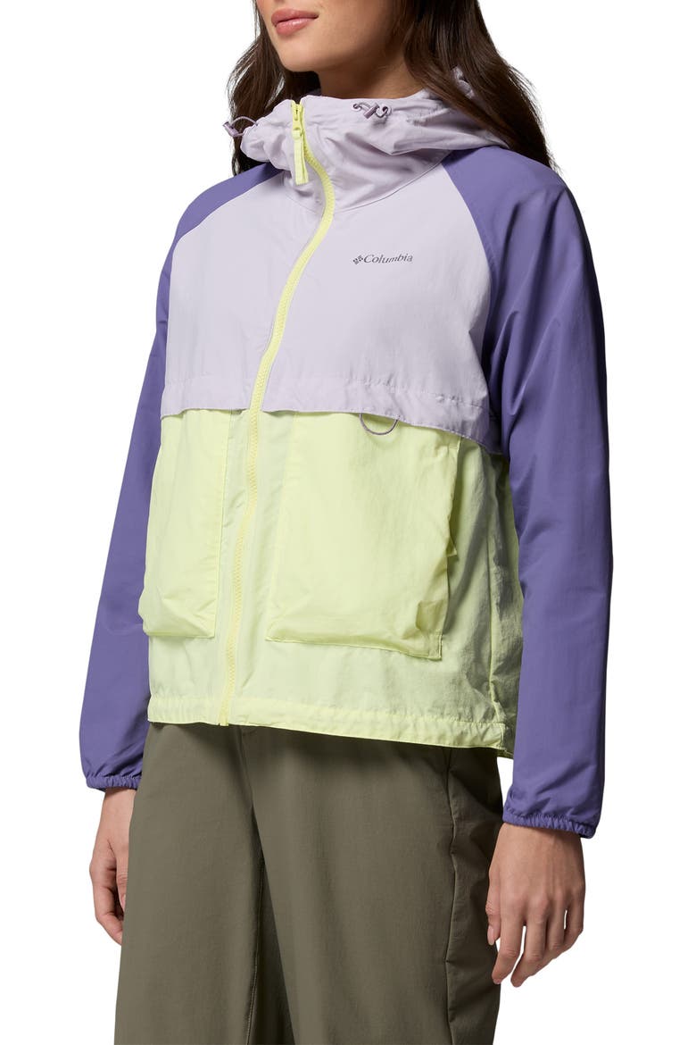 Spire Valley Water Repellent Windbreaker, Alternate, color, CITRON HAZE/ LAVENDER PEARL