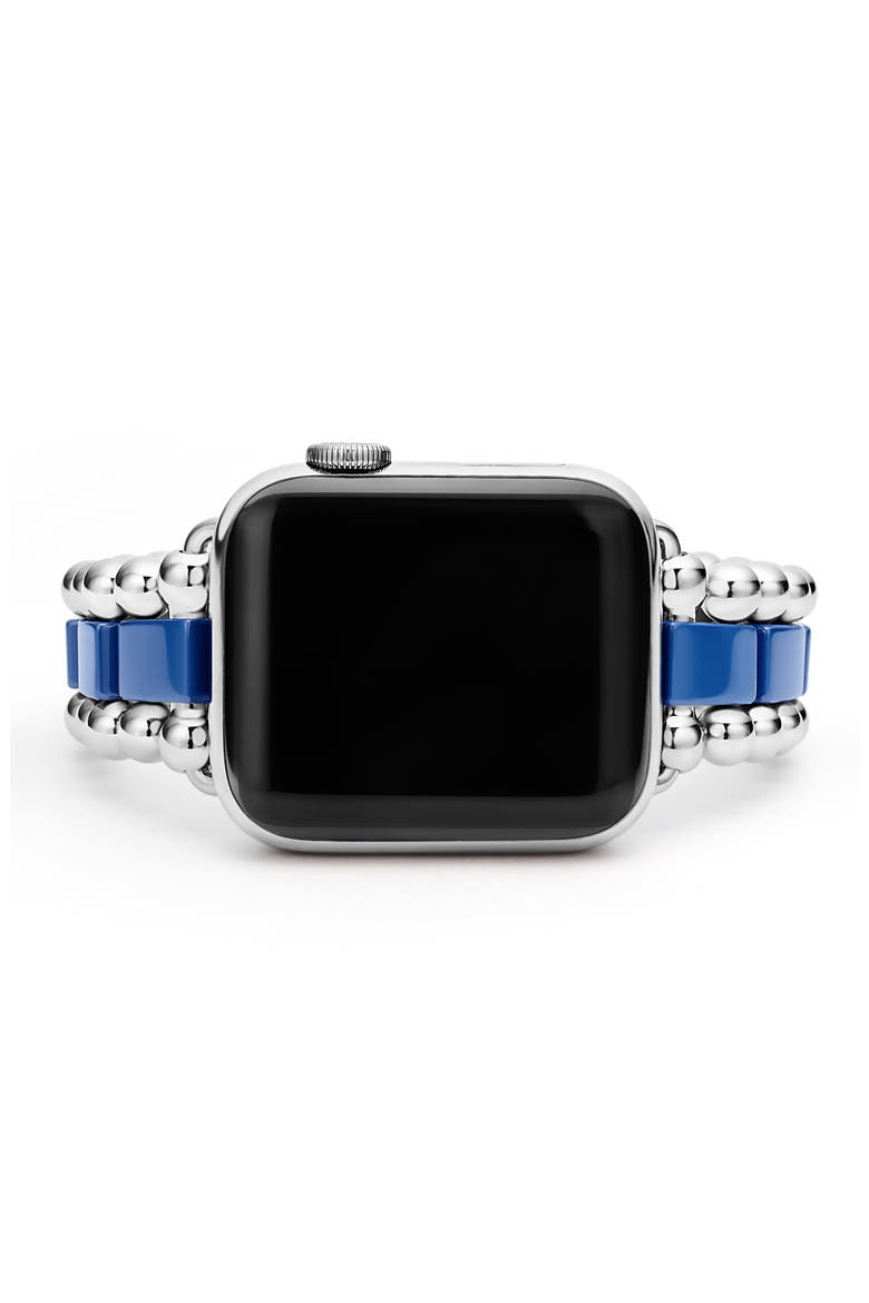 Smart Caviar Ceramic & Sterling Silver Apple Watch® Watchband, Alternate, color, ULTRAMARINE