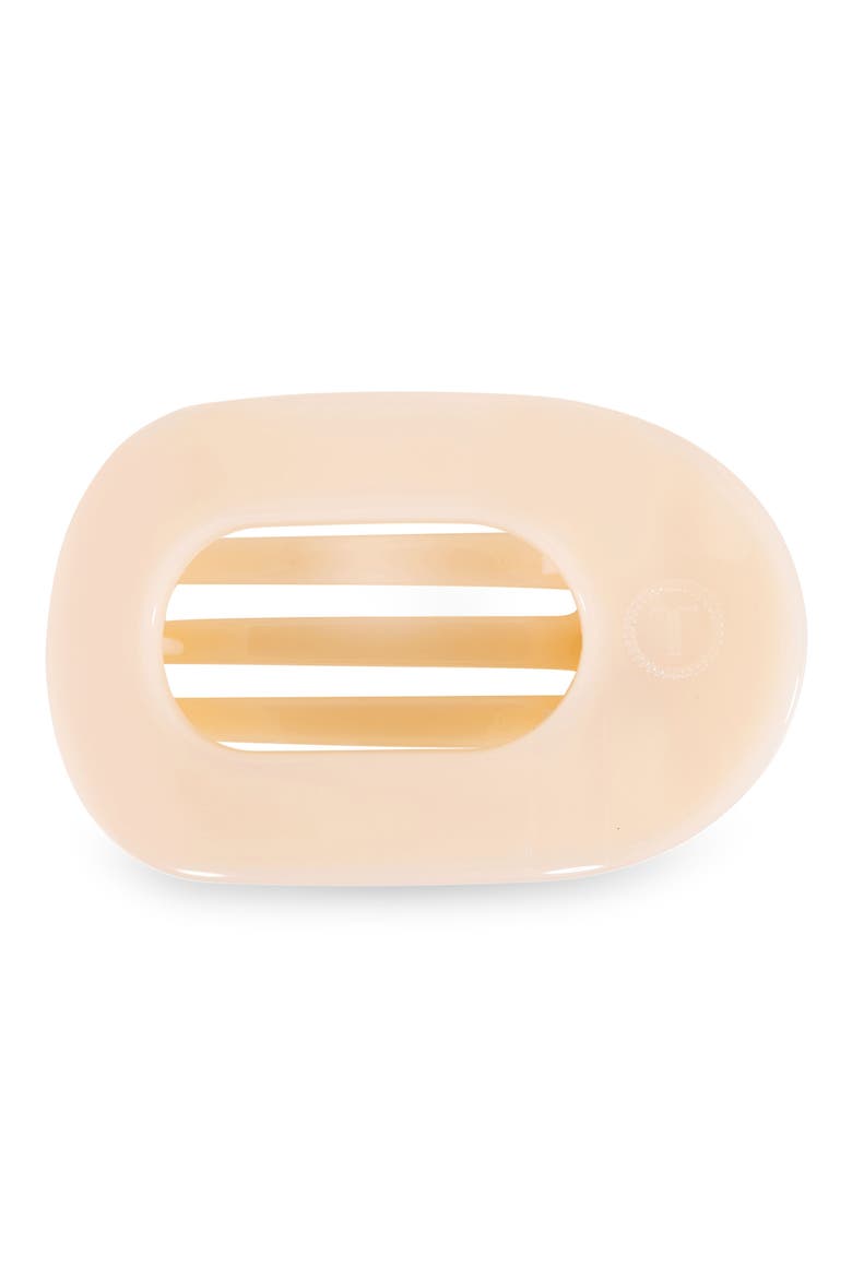Medium Flat Round Hair Clip, Main, color, ALMOND BEIGE