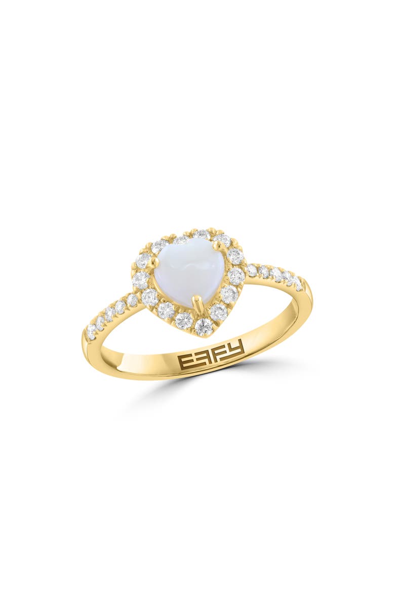 EFFY Opal Heart & Diamond Halo Ring, Main, color, White