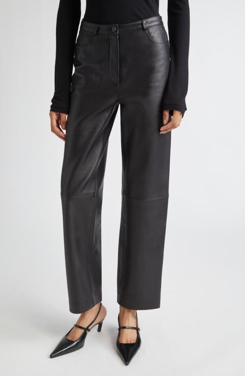 soerte leather wide straight pantsレザーパンツ Faux Leather Wide Leg Pant | Commando®
