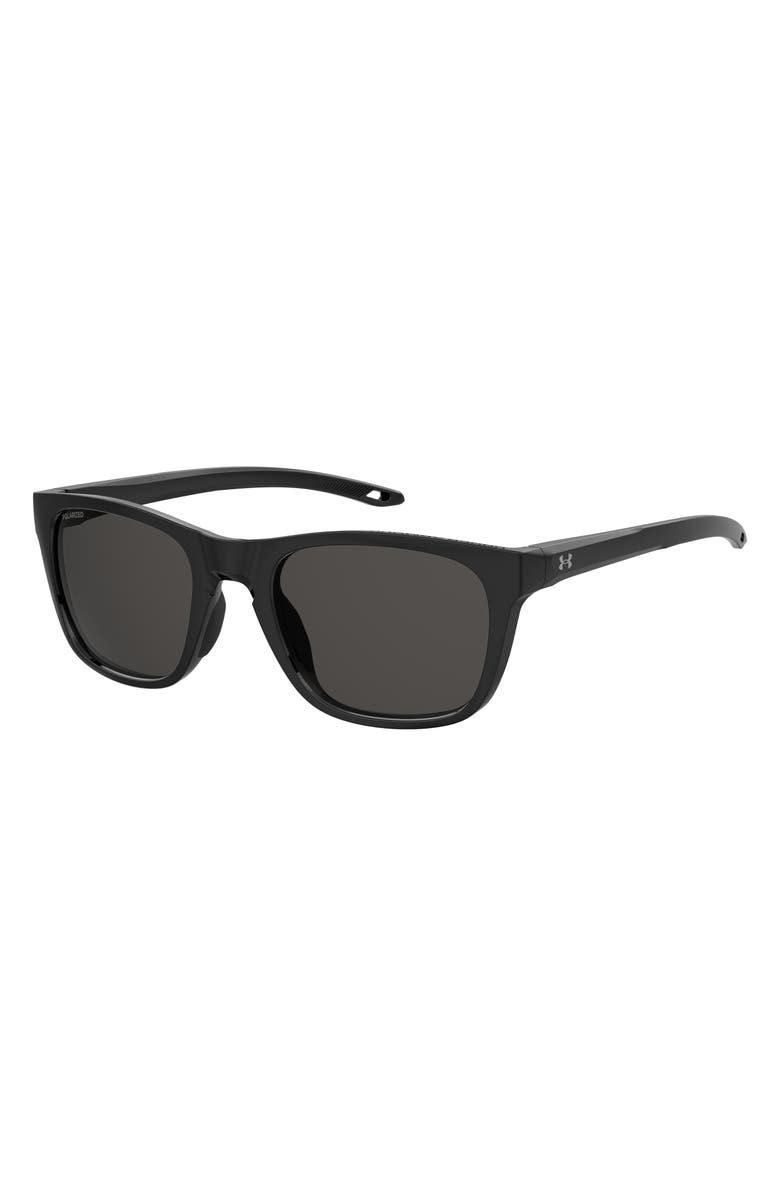 Under Armour 55mm Square Sunglasses, Alternate, color, Black