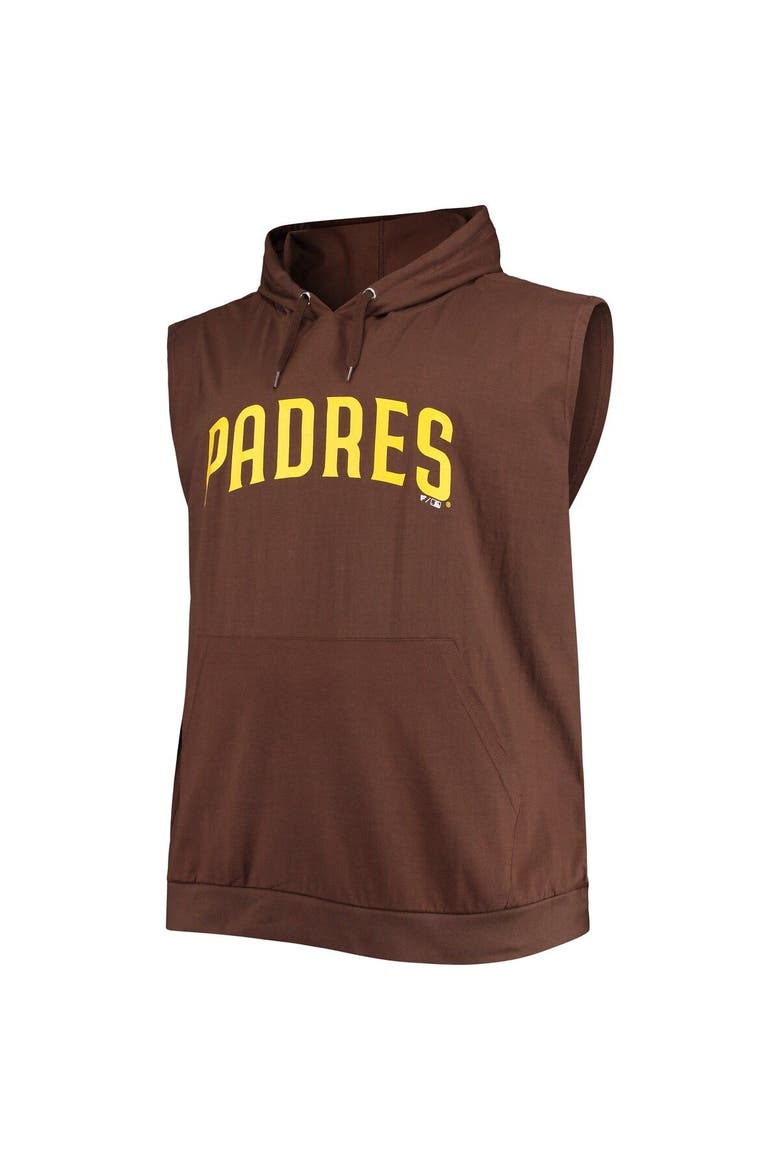 Men's Brown San Diego Padres Jersey Muscle Sleeveless Pullover Hoodie, Alternate, color, Brown