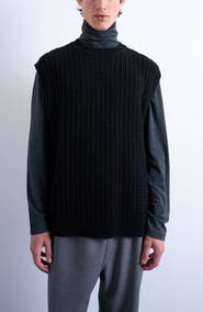 Topman Cable Stitch Sweater Vest