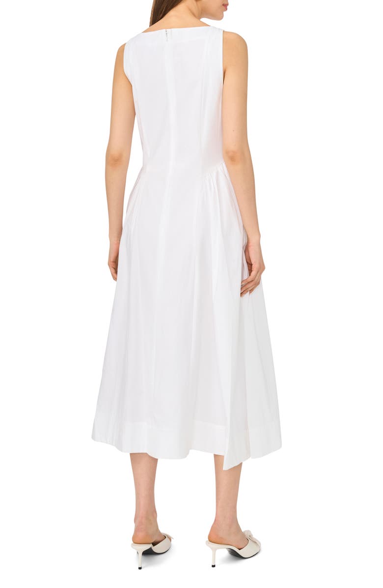 CeCe Godet Pleat Maxi Dress, Alternate, color, Ultra White