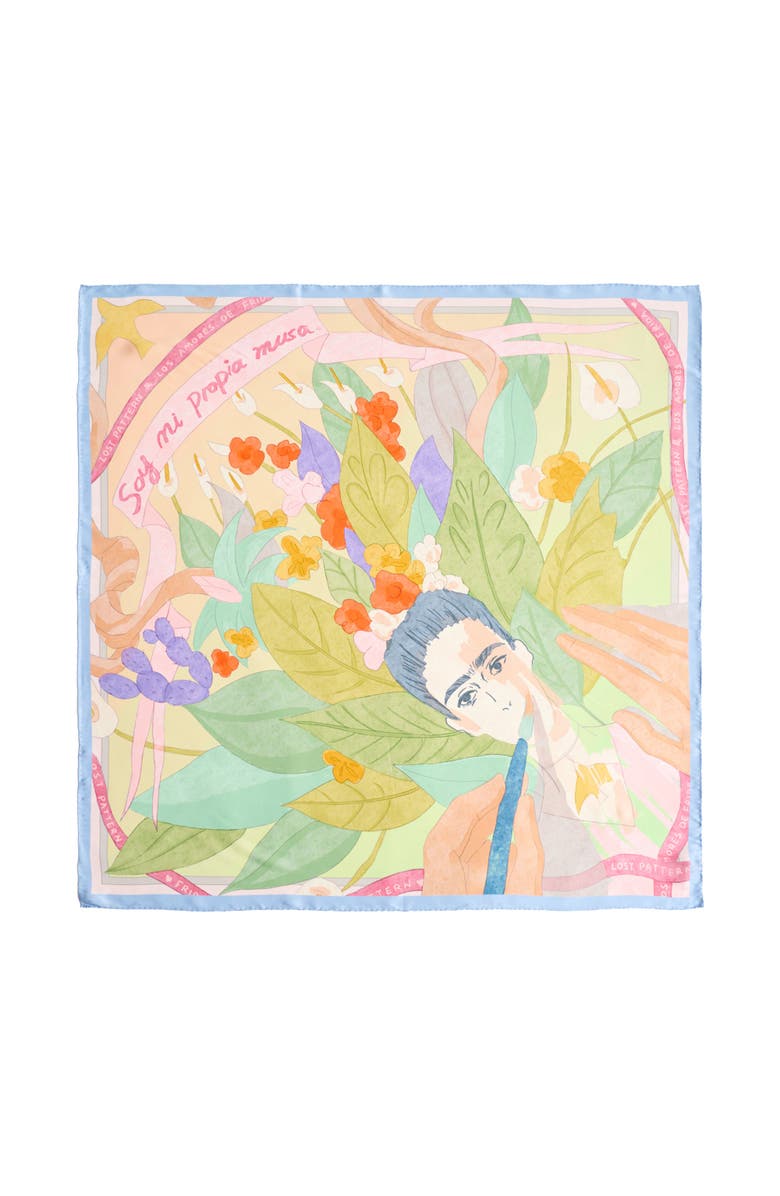 Lost Pattern "I Am My Own Muse by Frida" Large Silk Scarf, Main, color, Multicolor