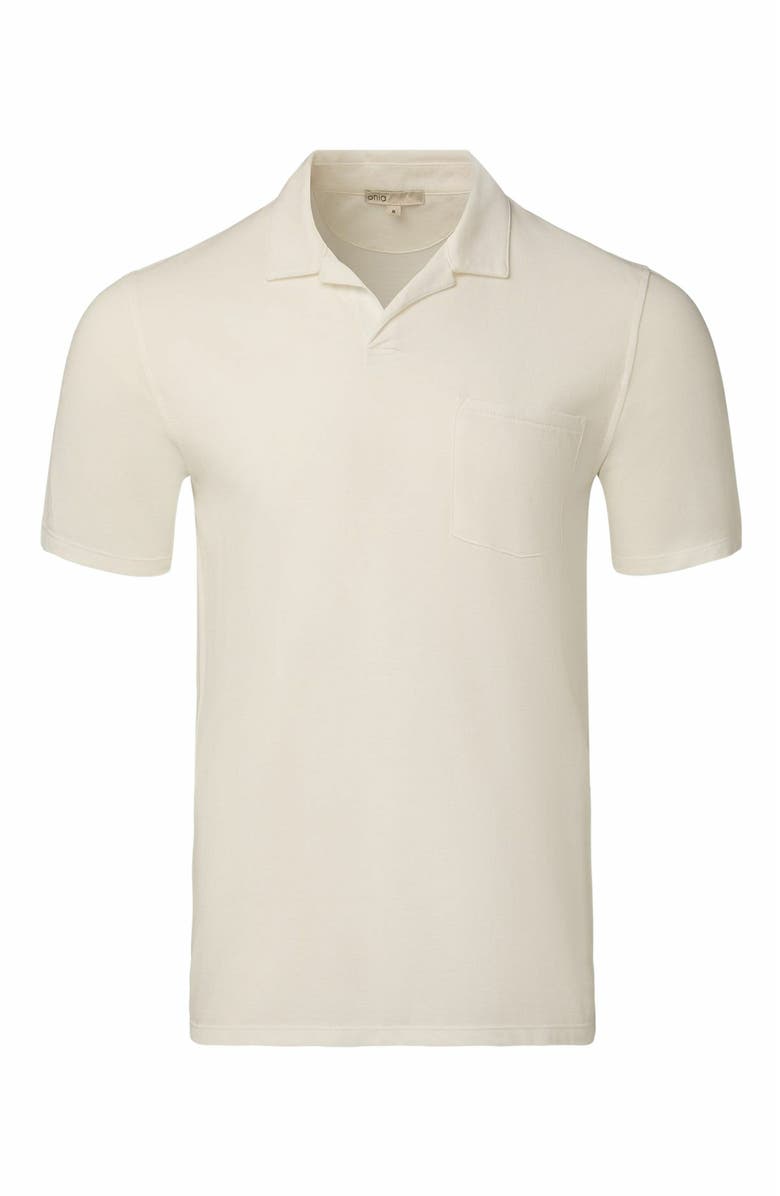 Onia Johnny Collar Pique Polo, Alternate, color, White