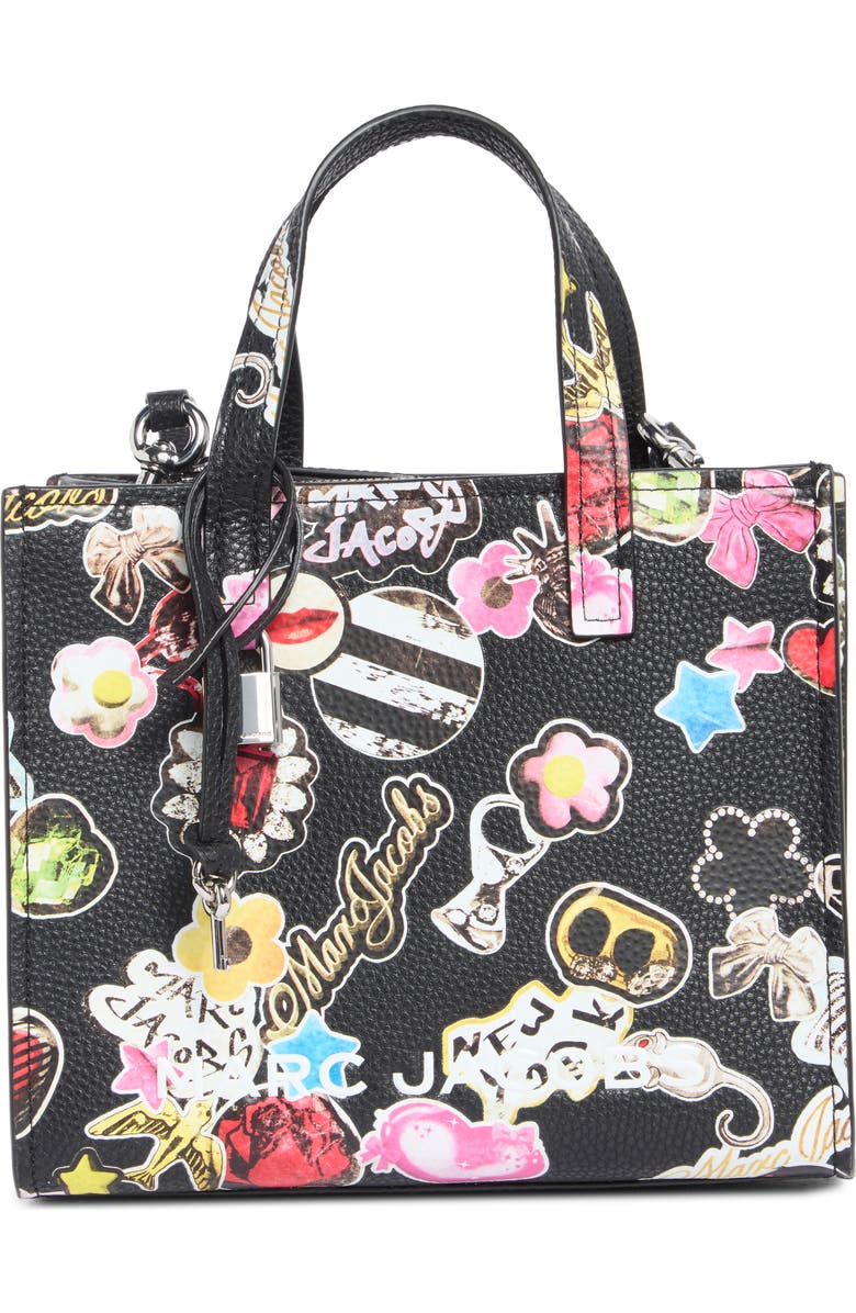 Marc Jacobs Sticker Mini Bold Grind Satchel Bag, Main, color, Black Multi